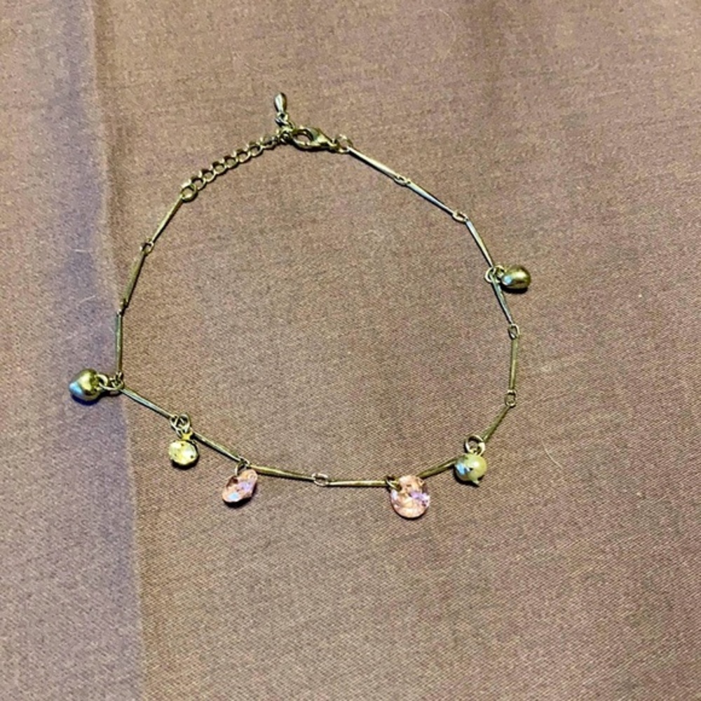 4/$20 Urban Outfitters Pink gem anklet bracelet